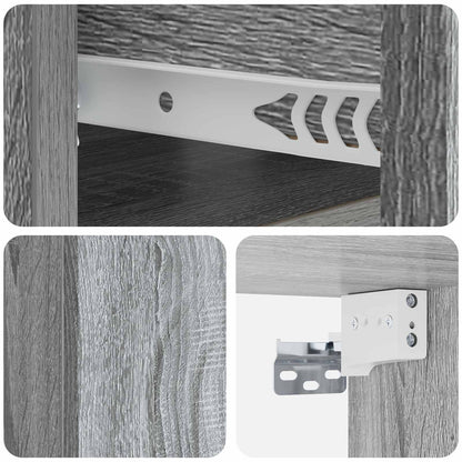 Vegghengt Nattbord med skuff 2 pcs Grå sonoma 49 x 34,5 x 20 cm