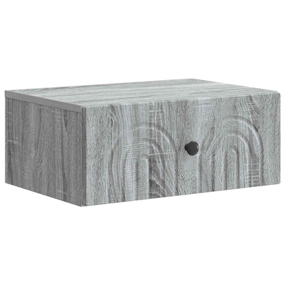 Vegghengt Nattbord med skuff 2 pcs Grå sonoma 49 x 34,5 x 20 cm