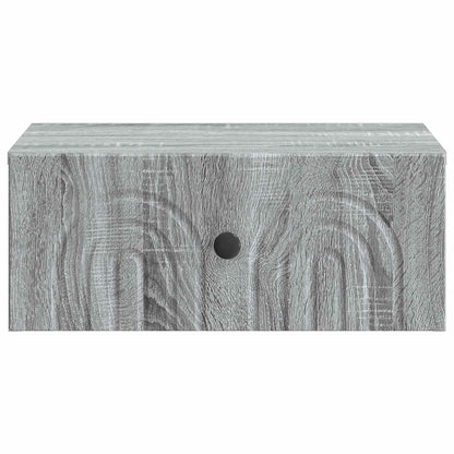 Vegghengt Nattbord med skuff 2 pcs Grå sonoma 49 x 34,5 x 20 cm