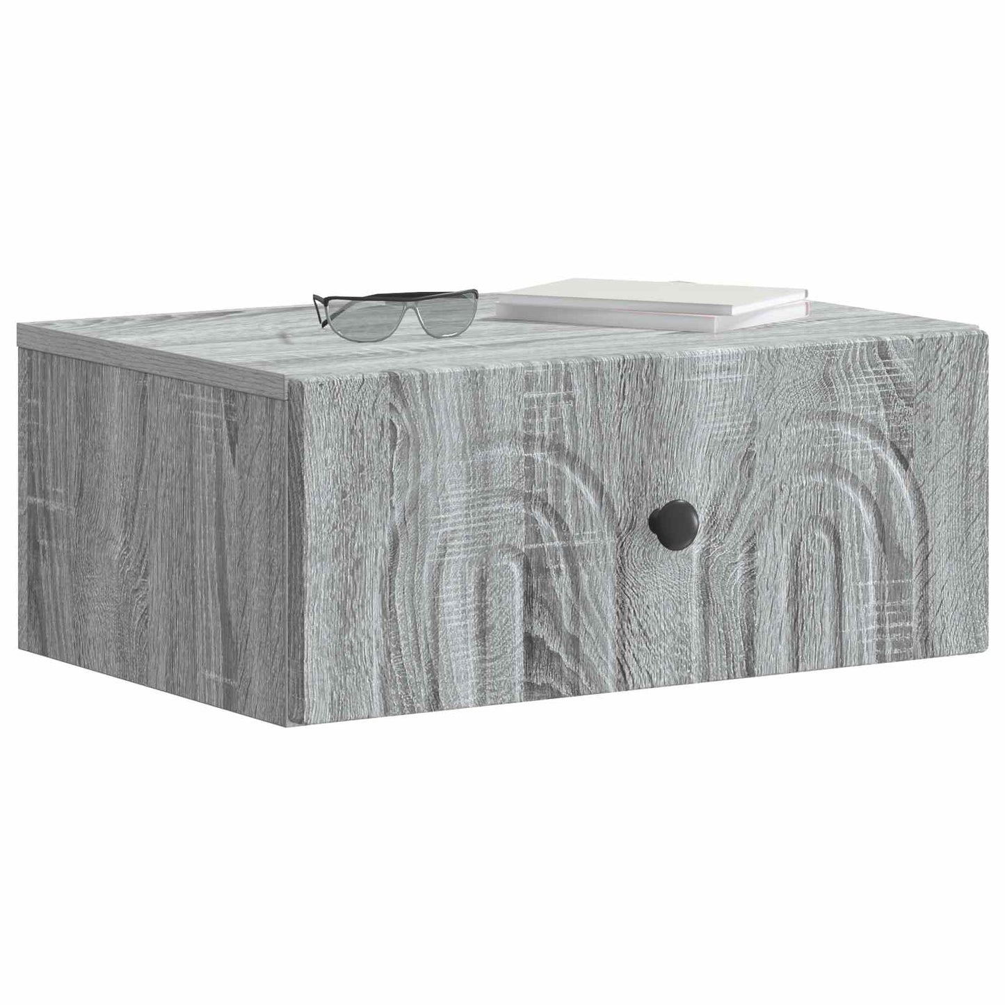 Vegghengt Nattbord med skuff 2 pcs Grå sonoma 49 x 34,5 x 20 cm