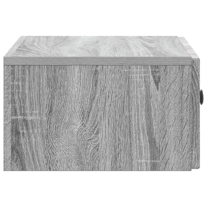 Vegghengt Nattbord med skuff 2 pcs Grå sonoma 49 x 34,5 x 20 cm