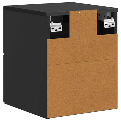 Vegghengt Nattbord 2 pcs Svart 33 x 34,5 x 40 cm Konstruert tre