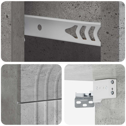 Vegghengt Nattbord med skuff 2 pcs Betonggrå 33 x 34,5 x 40 cm