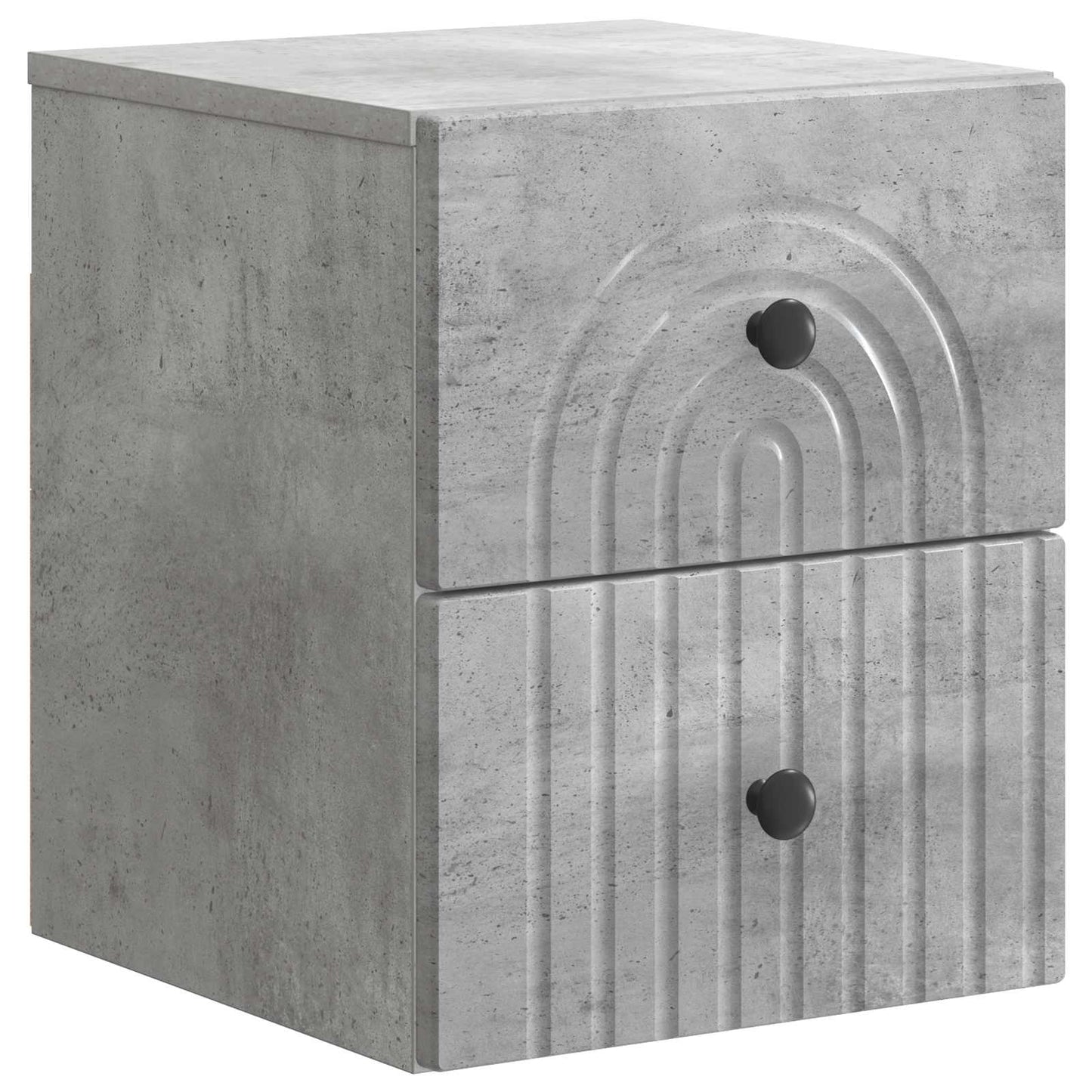 Vegghengt Nattbord med skuff 2 pcs Betonggrå 33 x 34,5 x 40 cm