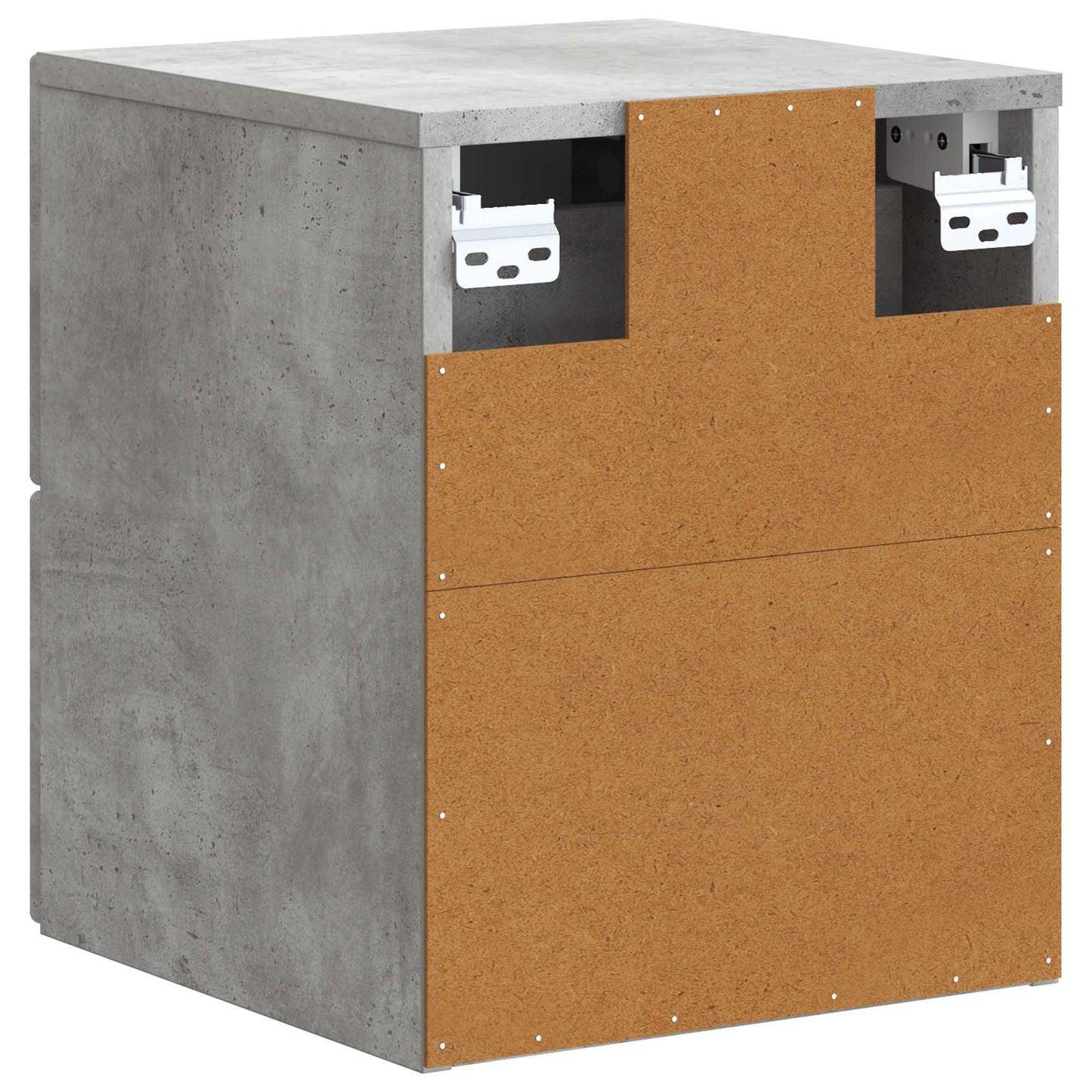 Vegghengt Nattbord med skuff 2 pcs Betonggrå 33 x 34,5 x 40 cm