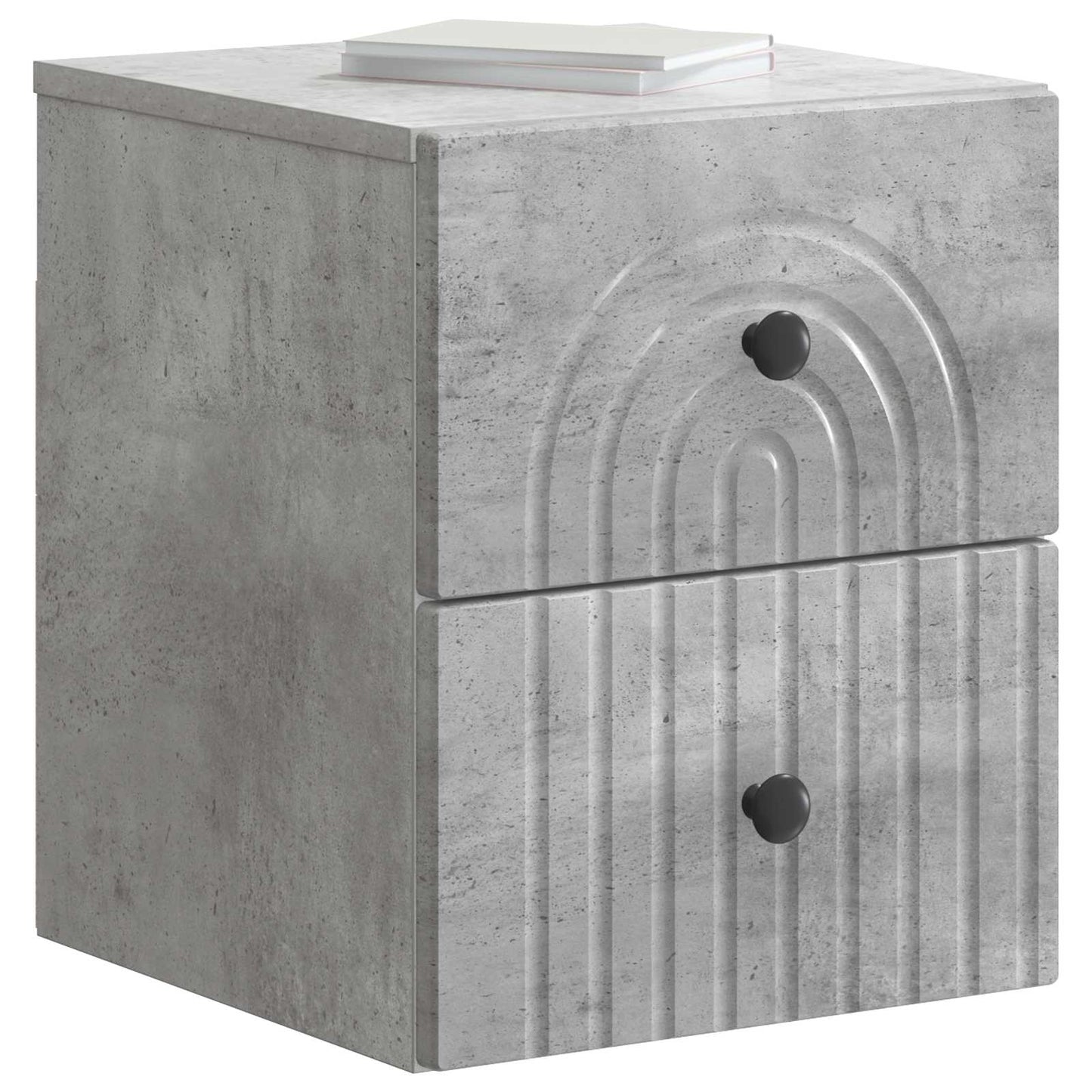 Vegghengt Nattbord med skuff 2 pcs Betonggrå 33 x 34,5 x 40 cm