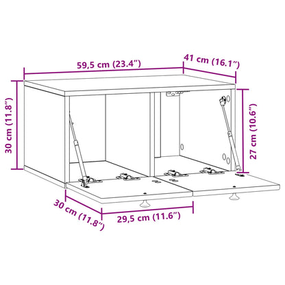 Vegghengt TV skap Svart 59,5 x 41 x 30 cm Konstruert tre