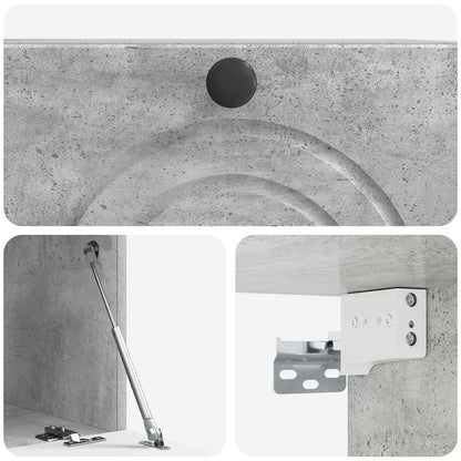 Vegghengt TV skap Betonggrå 59,5 x 41 x 30 cm Konstruert tre