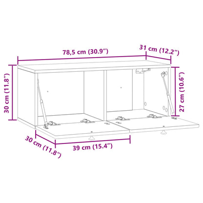 Vegghengt TV skap Gammelt tre 78,5 x 31 x 30 cm Konstruert tre