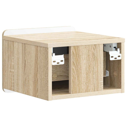Vegghengt Nattbord med skuff 2 pcs Sonoma eik 33 x 34,5 x 24 cm