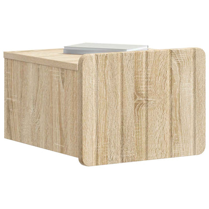 Vegghengt Nattbord med skuff 2 pcs Sonoma eik 33 x 34,5 x 24 cm