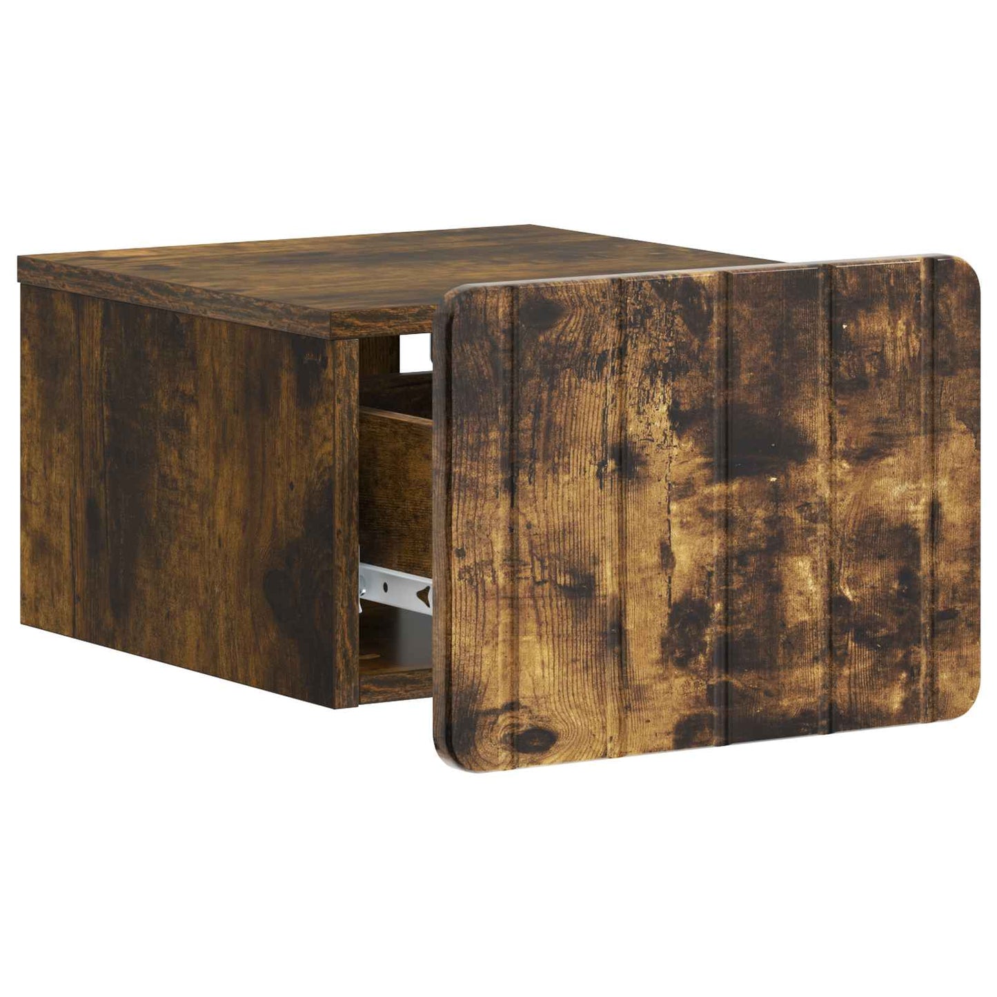 Vegghengt Nattbord med skuff 2 pcs Røkt Eik 33 x 34,5 x 24 cm