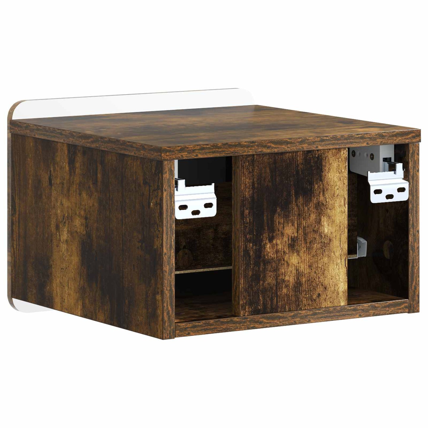 Vegghengt Nattbord med skuff 2 pcs Røkt Eik 33 x 34,5 x 24 cm