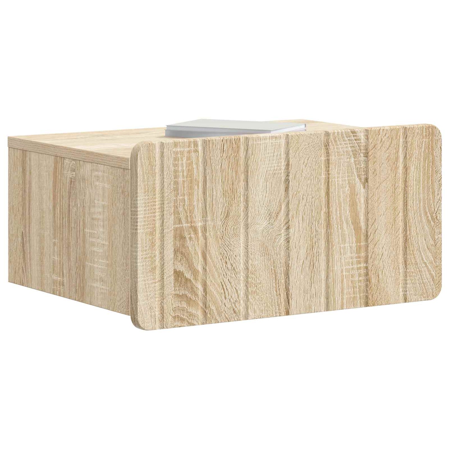 Vegghengt Nattbord med skuff 2 pcs Sonoma eik 49 x 34,5 x 24 cm