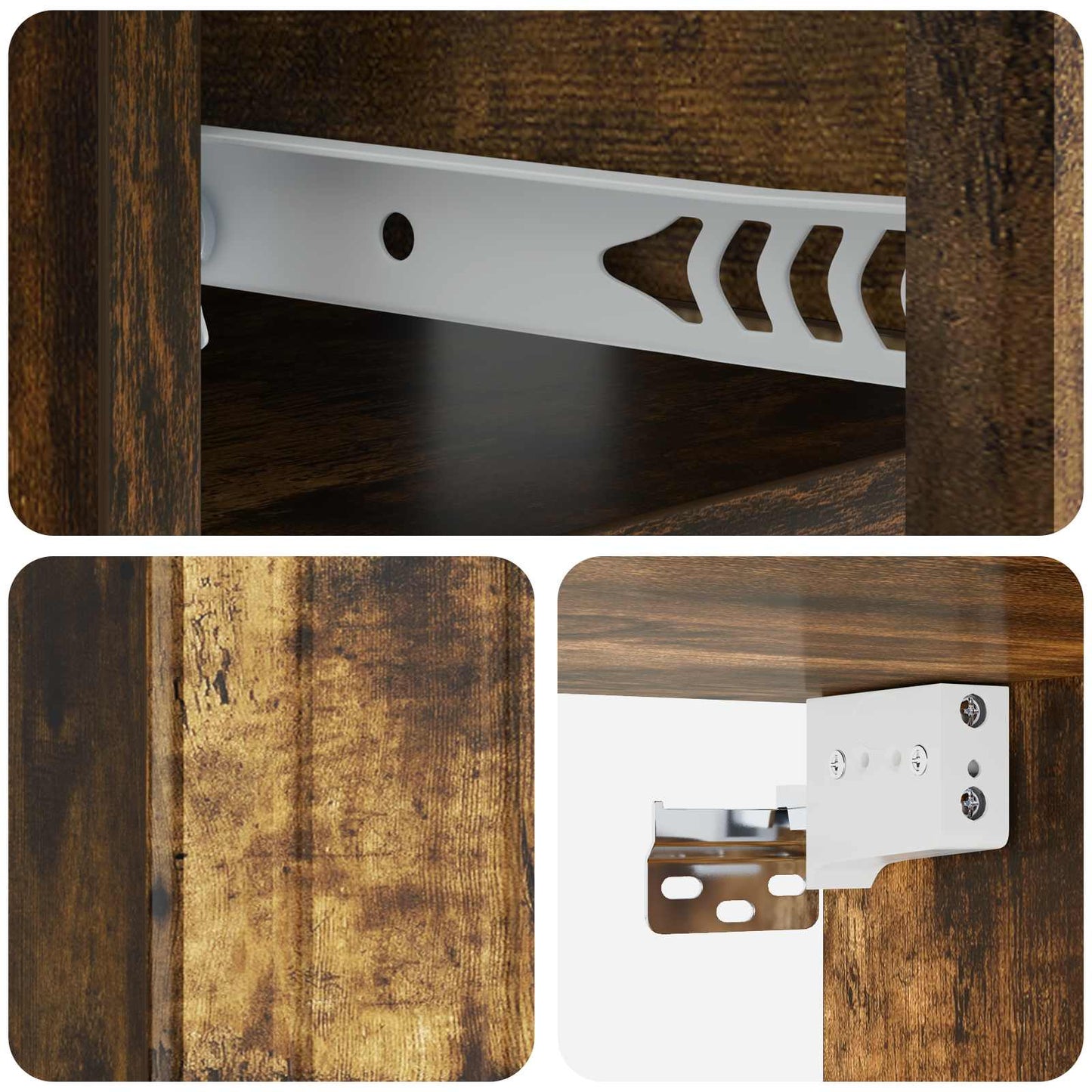 Vegghengt Nattbord med skuff 2 pcs Røkt Eik 49 x 34,5 x 24 cm