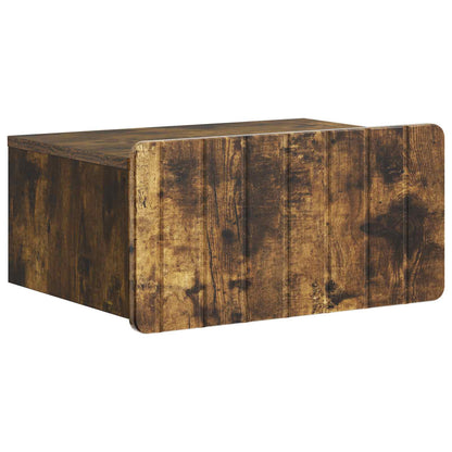 Vegghengt Nattbord med skuff 2 pcs Røkt Eik 49 x 34,5 x 24 cm