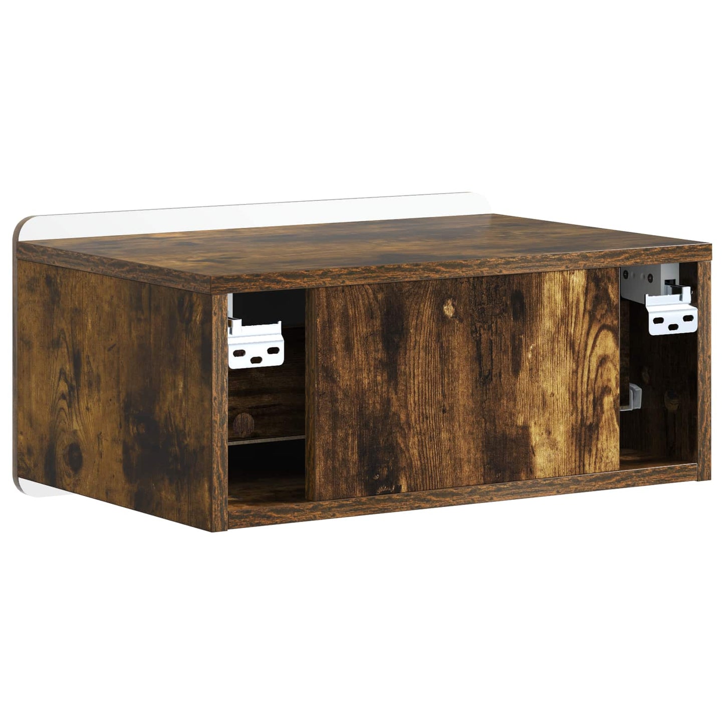 Vegghengt Nattbord med skuff 2 pcs Røkt Eik 49 x 34,5 x 24 cm