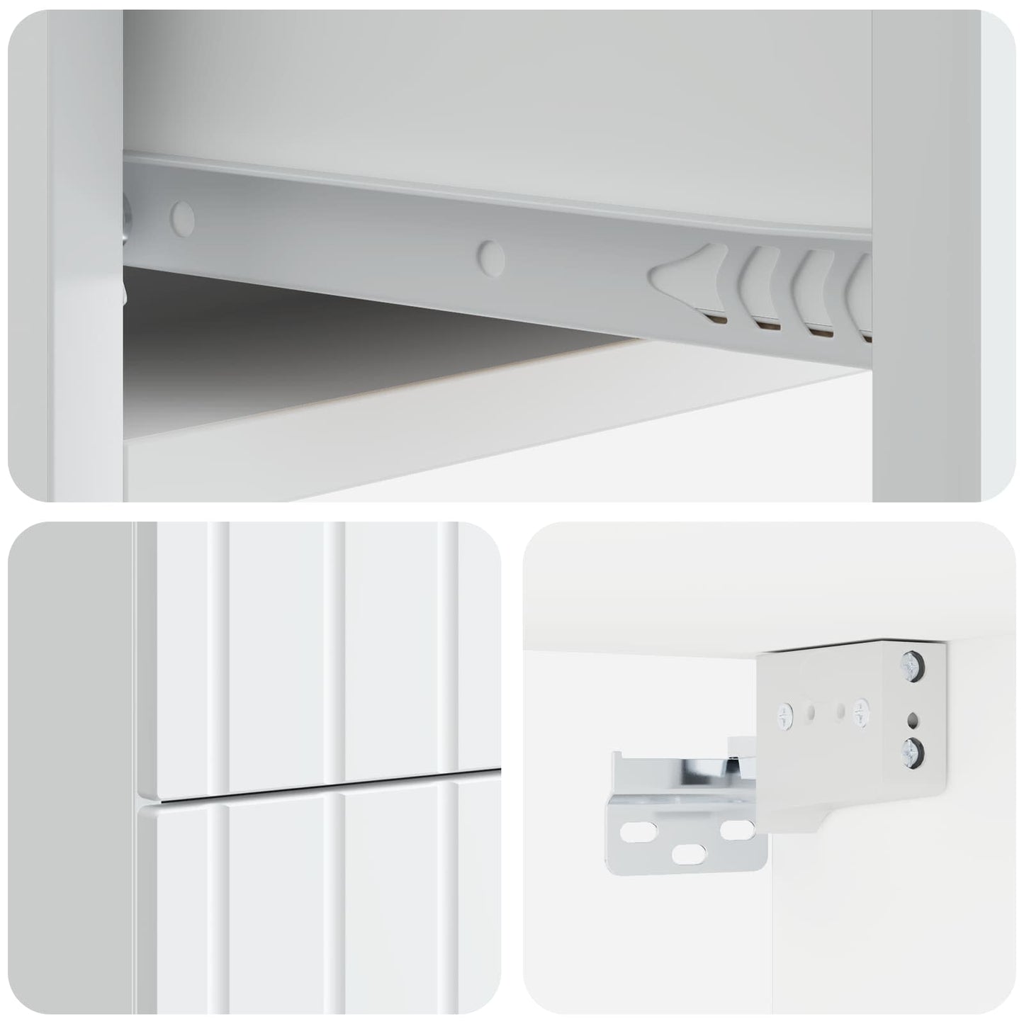 Vegghengt Nattbord 2 pcs Hvit 33 x 34,5 x 43 cm Konstruert tre