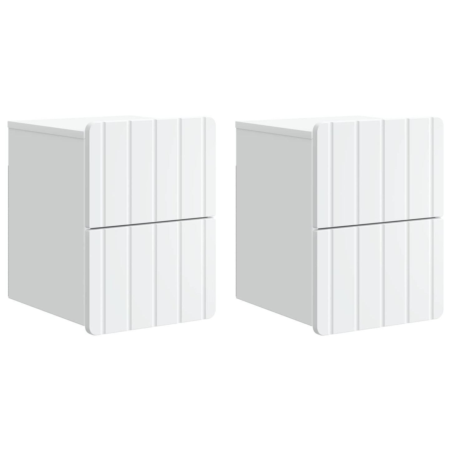 Vegghengt Nattbord 2 pcs Hvit 33 x 34,5 x 43 cm Konstruert tre