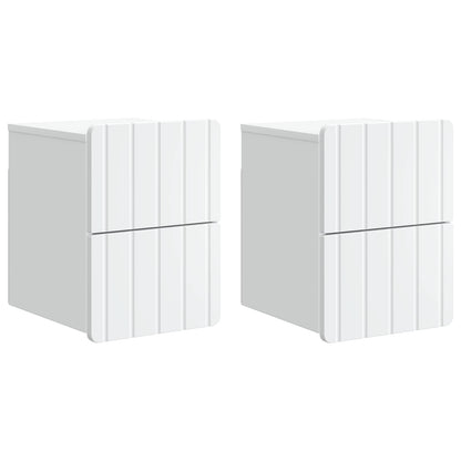 Vegghengt Nattbord 2 pcs Hvit 33 x 34,5 x 43 cm Konstruert tre