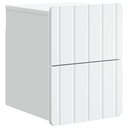 Vegghengt Nattbord 2 pcs Hvit 33 x 34,5 x 43 cm Konstruert tre