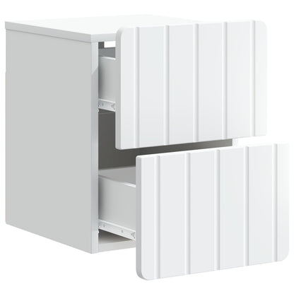 Vegghengt Nattbord 2 pcs Hvit 33 x 34,5 x 43 cm Konstruert tre