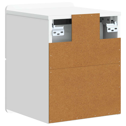 Vegghengt Nattbord 2 pcs Hvit 33 x 34,5 x 43 cm Konstruert tre