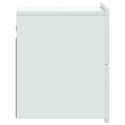 Vegghengt Nattbord 2 pcs Hvit 33 x 34,5 x 43 cm Konstruert tre