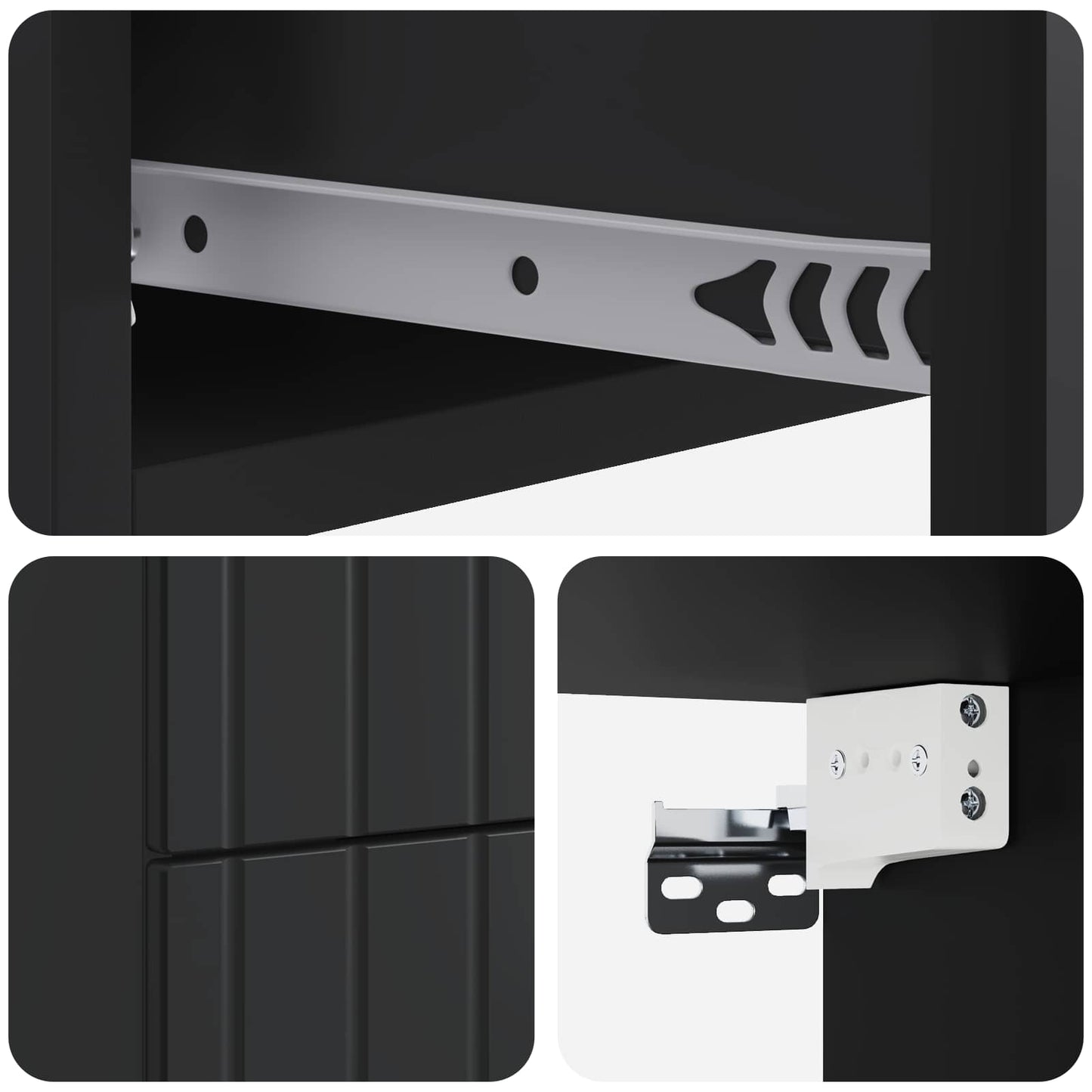 Vegghengt Nattbord 2 pcs Svart 33 x 34,5 x 43 cm Konstruert tre
