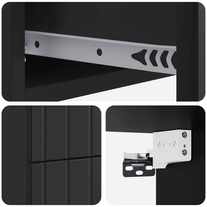 Vegghengt Nattbord 2 pcs Svart 33 x 34,5 x 43 cm Konstruert tre