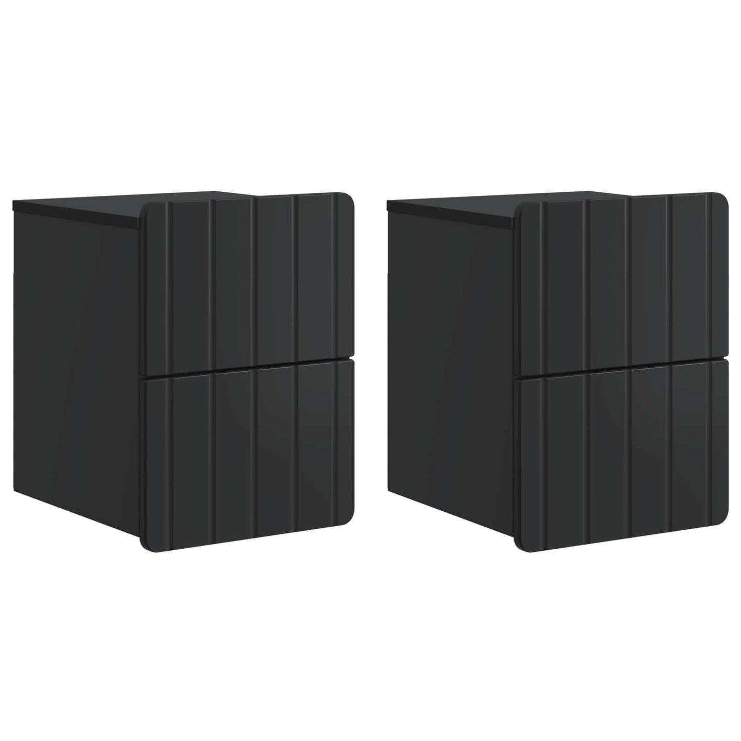 Vegghengt Nattbord 2 pcs Svart 33 x 34,5 x 43 cm Konstruert tre