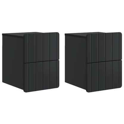 Vegghengt Nattbord 2 pcs Svart 33 x 34,5 x 43 cm Konstruert tre