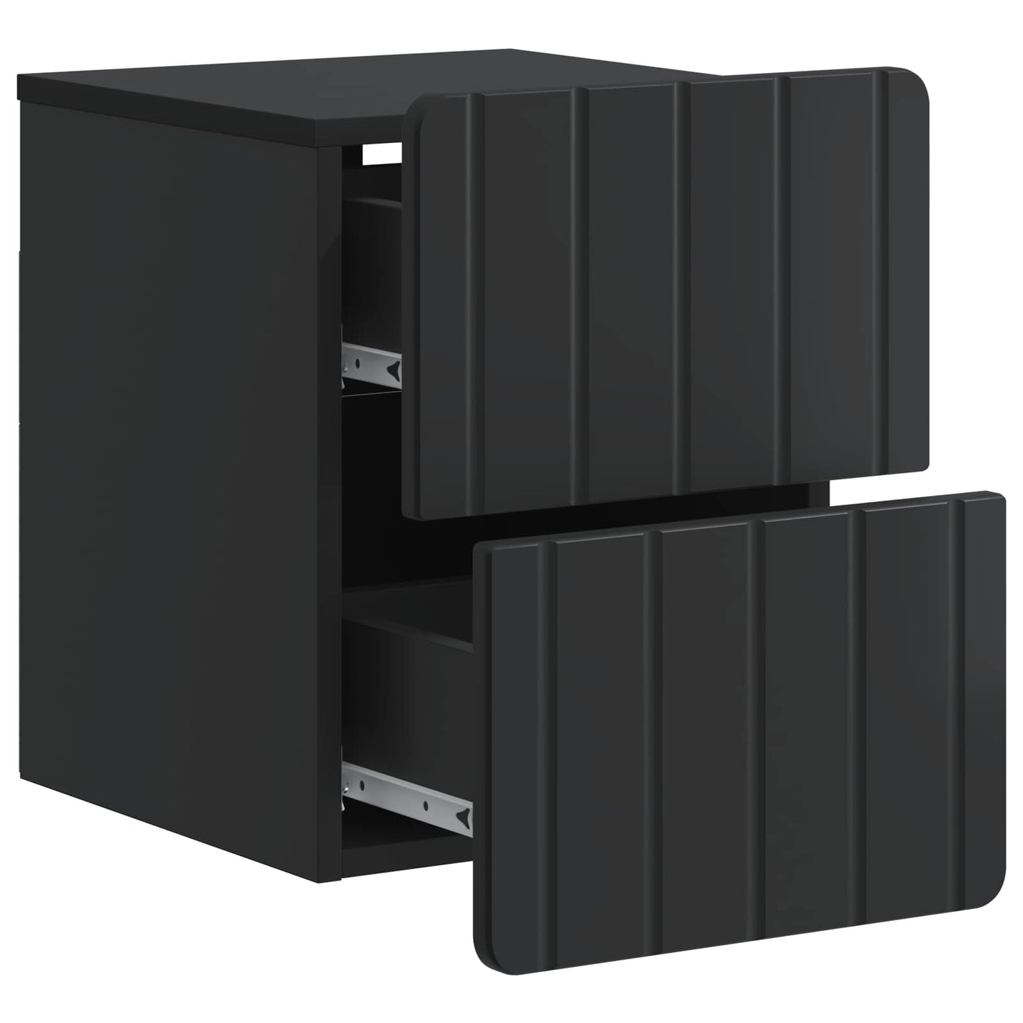 Vegghengt Nattbord 2 pcs Svart 33 x 34,5 x 43 cm Konstruert tre