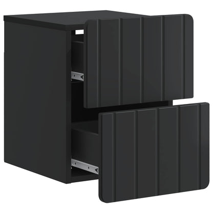 Vegghengt Nattbord 2 pcs Svart 33 x 34,5 x 43 cm Konstruert tre