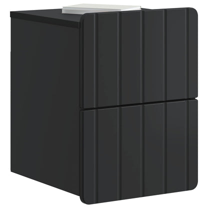 Vegghengt Nattbord 2 pcs Svart 33 x 34,5 x 43 cm Konstruert tre