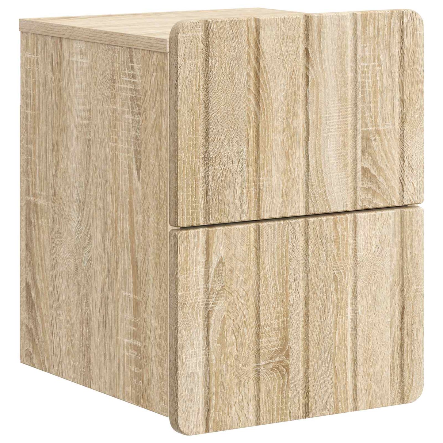 Vegghengt Nattbord med skuff 2 pcs Sonoma eik 33 x 34,5 x 43 cm