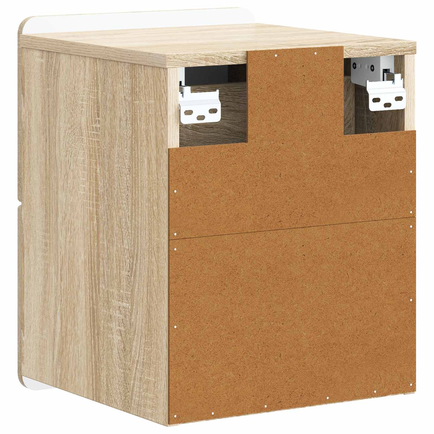 Vegghengt Nattbord med skuff 2 pcs Sonoma eik 33 x 34,5 x 43 cm