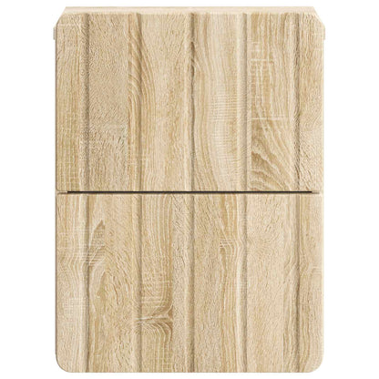 Vegghengt Nattbord med skuff 2 pcs Sonoma eik 33 x 34,5 x 43 cm