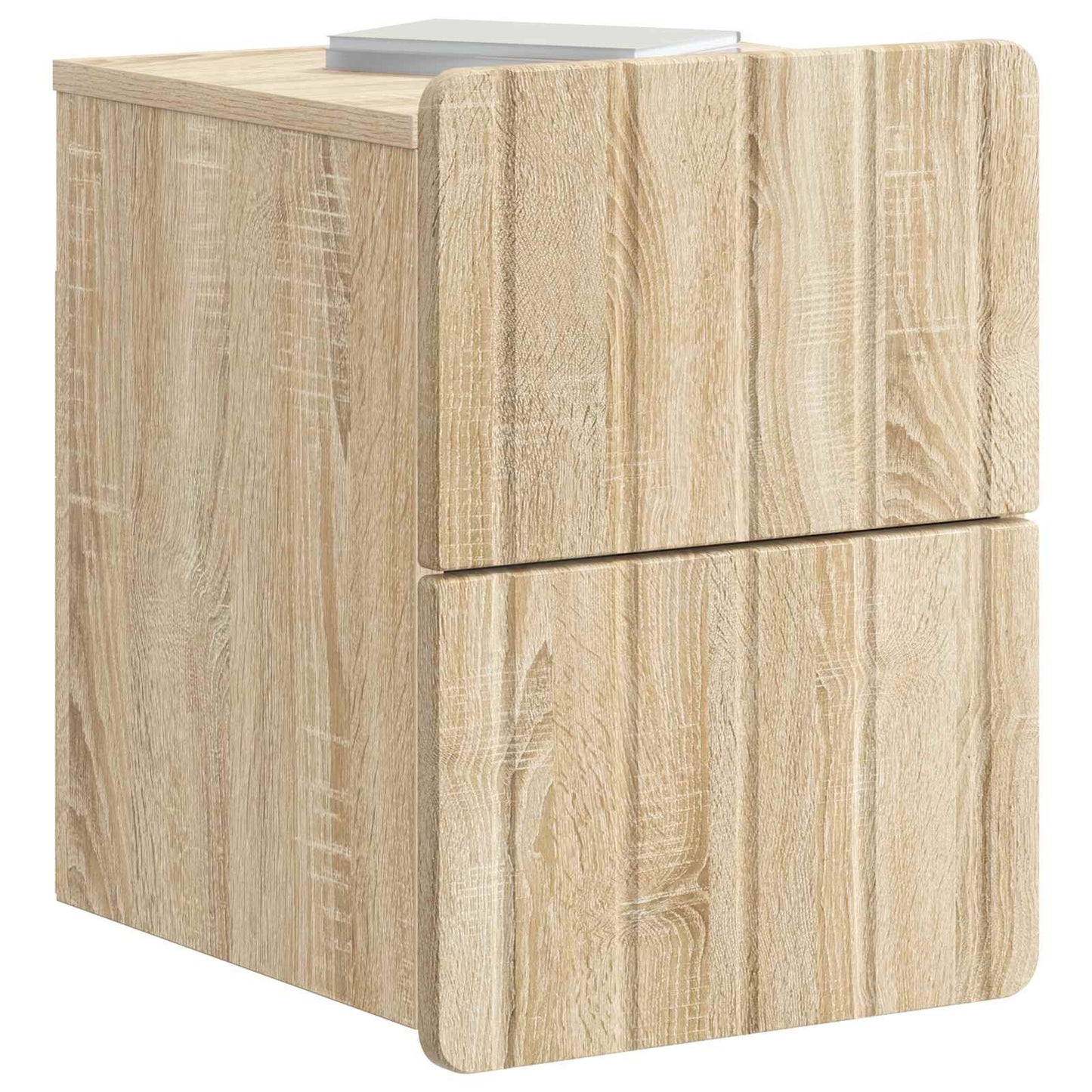 Vegghengt Nattbord med skuff 2 pcs Sonoma eik 33 x 34,5 x 43 cm