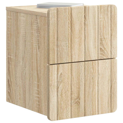 Vegghengt Nattbord med skuff 2 pcs Sonoma eik 33 x 34,5 x 43 cm
