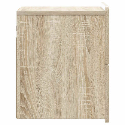 Vegghengt Nattbord med skuff 2 pcs Sonoma eik 33 x 34,5 x 43 cm