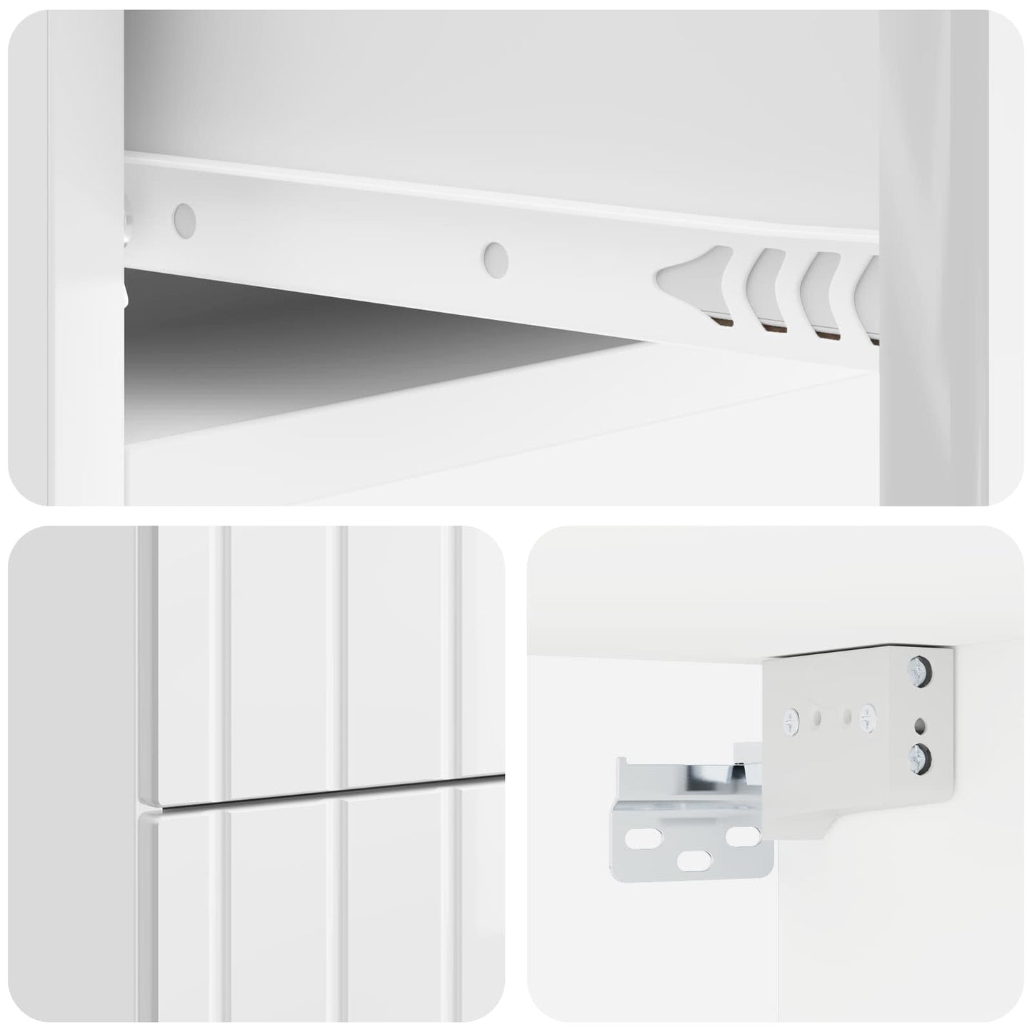Vegghengt Nattbord 2 pcs Høgglans hvit 33 x 34,5 x 43 cm