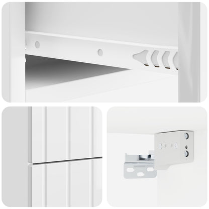Vegghengt Nattbord 2 pcs Høgglans hvit 33 x 34,5 x 43 cm