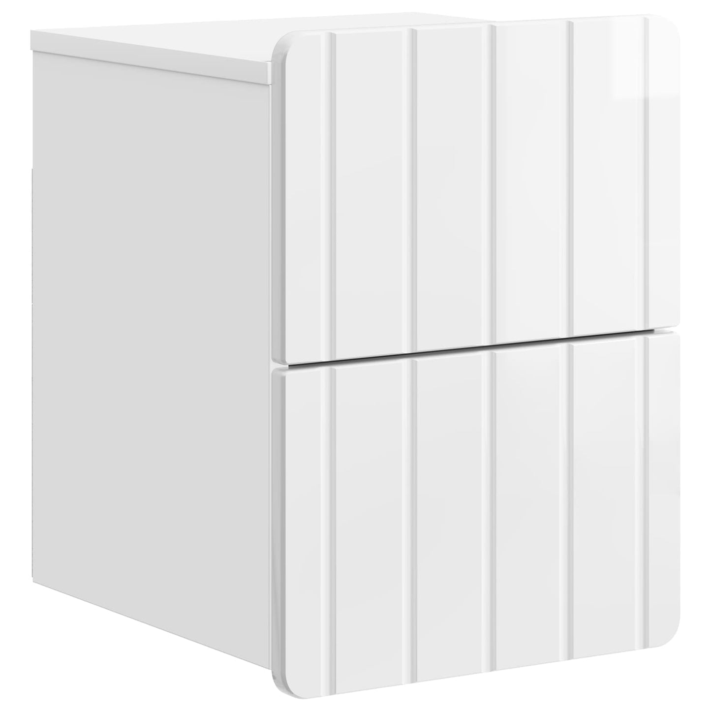 Vegghengt Nattbord 2 pcs Høgglans hvit 33 x 34,5 x 43 cm
