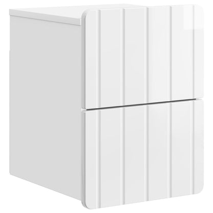 Vegghengt Nattbord 2 pcs Høgglans hvit 33 x 34,5 x 43 cm