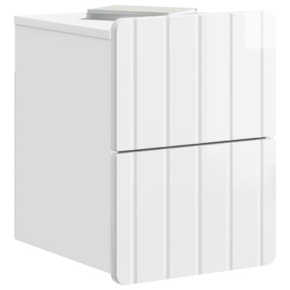 Vegghengt Nattbord 2 pcs Høgglans hvit 33 x 34,5 x 43 cm