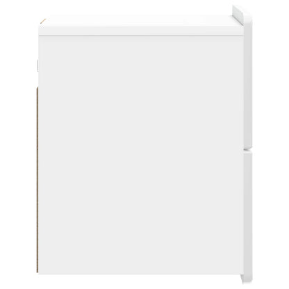 Vegghengt Nattbord 2 pcs Høgglans hvit 33 x 34,5 x 43 cm