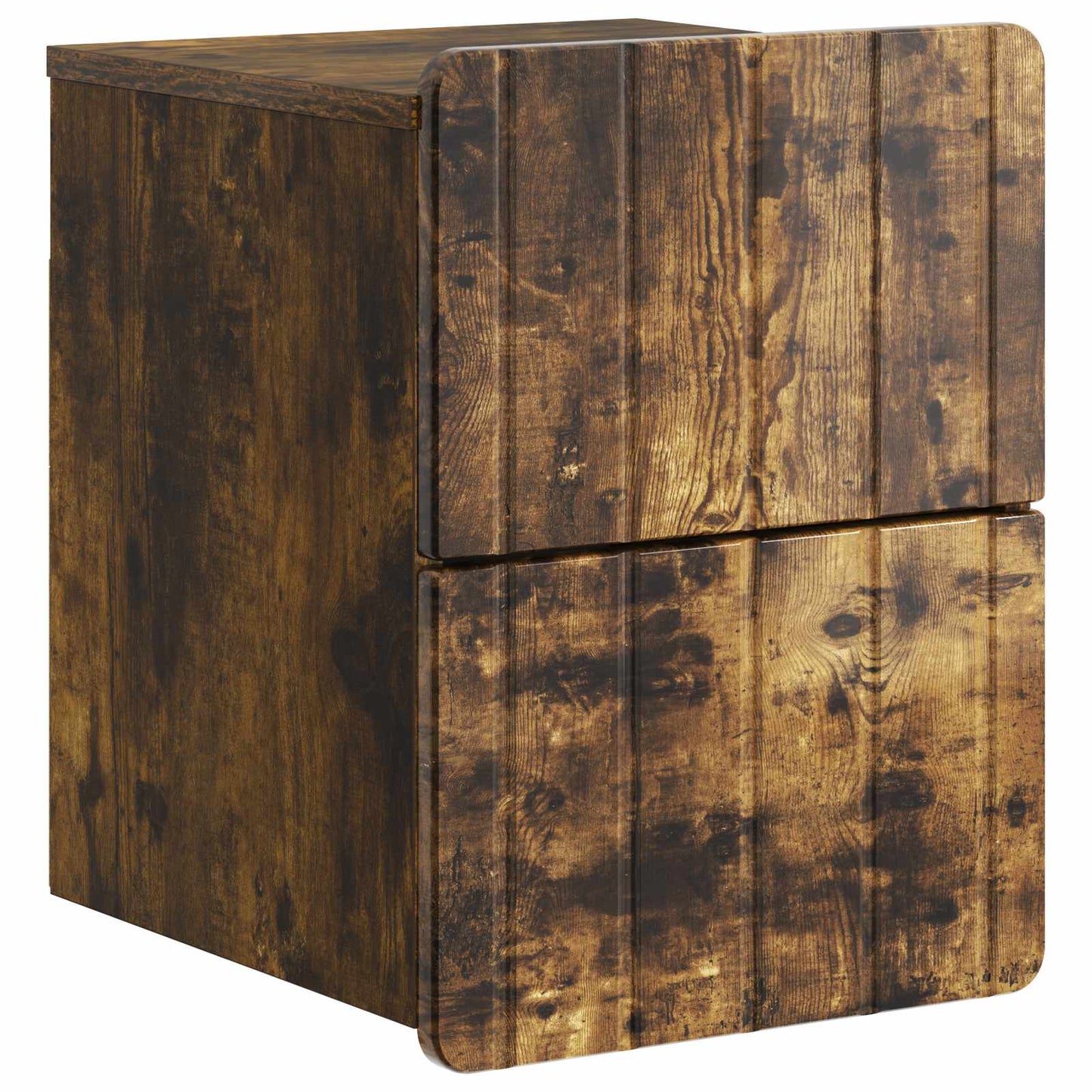 Vegghengt Nattbord med skuff 2 pcs Røkt Eik 33 x 34,5 x 43 cm