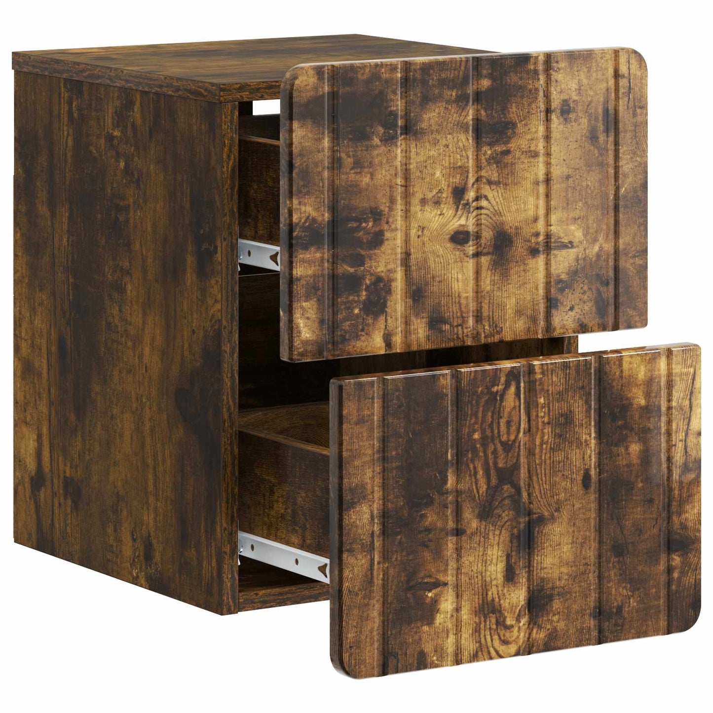Vegghengt Nattbord med skuff 2 pcs Røkt Eik 33 x 34,5 x 43 cm