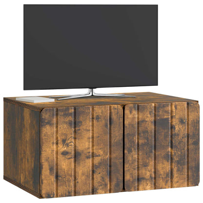 Vegghengt TV skap Røkt Eik 59,5 x 41 x 30 cm Konstruert tre